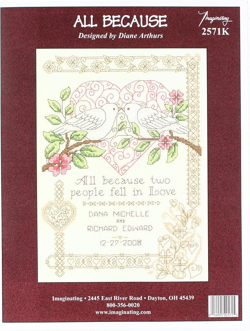 M & R Technologies Wedding Record Counted Cross Stitch, Beige