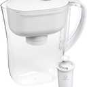 Brita Water Filter Pitcher for Tap and Drinking Water with 1 Standard Filter, Lasts 2 Months, 6-Cup Capacity, BPA Free, White