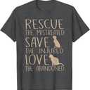 Rescue Save Love - Cute Animal Rescue Dog Cat Lovers T-Shirt Size 4XL