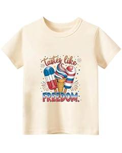 Habudda 4th of July Shirt Boys Girls Kids Toddler 250th USA Shirts Red White and Blue American Flag Independence Day Tee, Size 140
