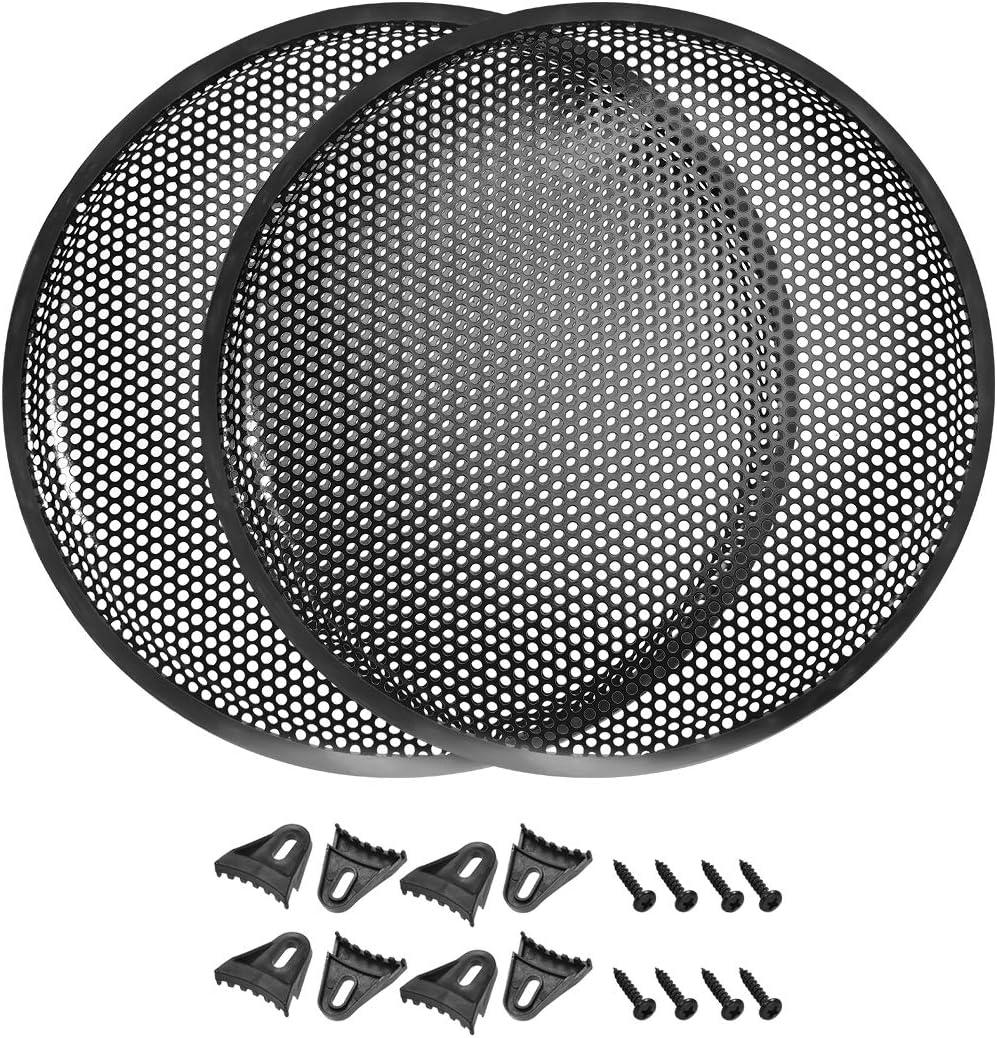 uxcell 2pcs 15" Speaker Waffle Grill Metal Mesh Subwoofer Guard Protector Cover with Clips,Screws