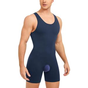 Mens Sleeveless Full Body Shaper Underwear Slimming Compression Bodysuit Shapewear Tummy Control Fajas Para Hombres (XL-2XL, Blue)