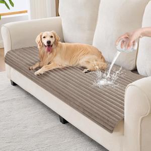 100% Waterproof Couch Covers for Dogs, 35"×59" Washable Couch Cover, Non Slip Sectional Couch Covers for 3 Cushion Sofa Cover Pet Friendly, Cat and Dog Couch Bed Cover- Khaki