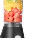Amazon Basics Portable Blender for Smoothies and Shakes with 250W Power, 15 Oz BPA Free Travel Cup and Lid, Black