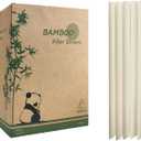 Biodegradable Jumbo Smoothie Straws, Bamboo Fiber Boba Straws, Extra Wide Bamboo Drinking Straws for Bubble Tea, Milkshakes and Jumbo Drinks (12x230mm, 200 Pack)