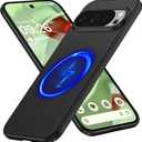 Magnetic Ultra Thin Frosted Designed for Google Pixel 9 Pro/Pixel 9 Phone Case Slim Minimalist Lightweight Matte Hard PC Compatible with MagSafe Cover Protective Bumper Case-Black