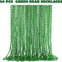 JOYIN 36 PCS St Patrick Green Bead Necklaces, Lucky Green Beaded Necklaces Bulk for Saint Patrick's Day Accessories, Party Costume Dressing-up Accessories, St. Patrick's Day Party Favor Supplies