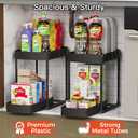 Ukeetap Multi-Purpose Pull-Out Storage Organizers, Under Sink/Cabinet Organizers and Storage for Bathroom & Kitchen, Black, 12.8 Inches, 2 Packs