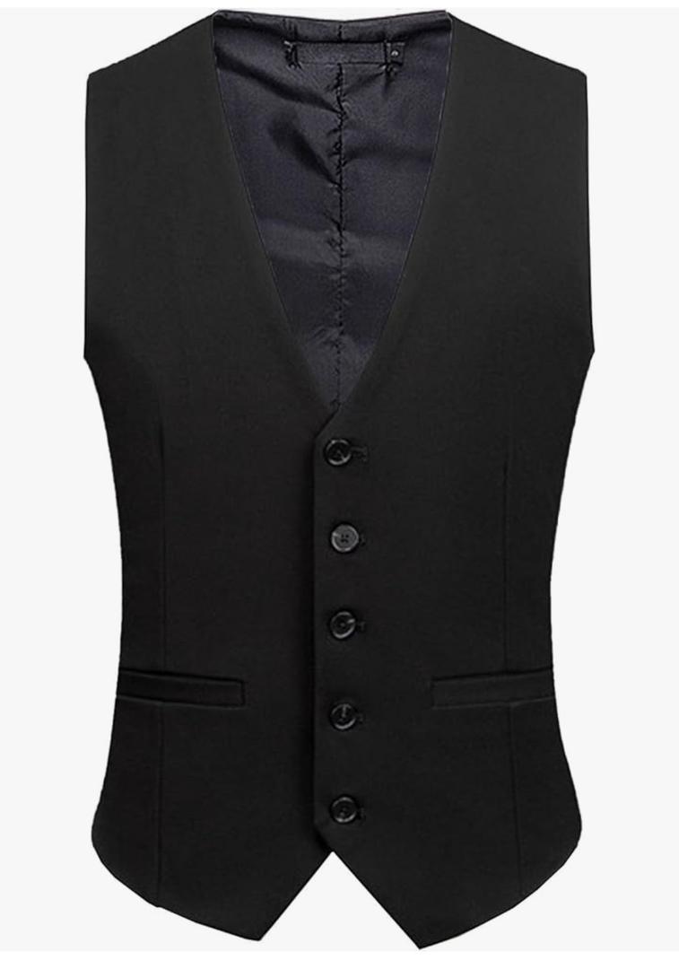 Mens Casual Business Vest Button Business Wedding Vest Jacket Slim Fit Formal Waistcoat XL