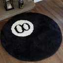 PASUXI Round Rug – 24 Inch Black & White Non-Slip Cool Rugs
