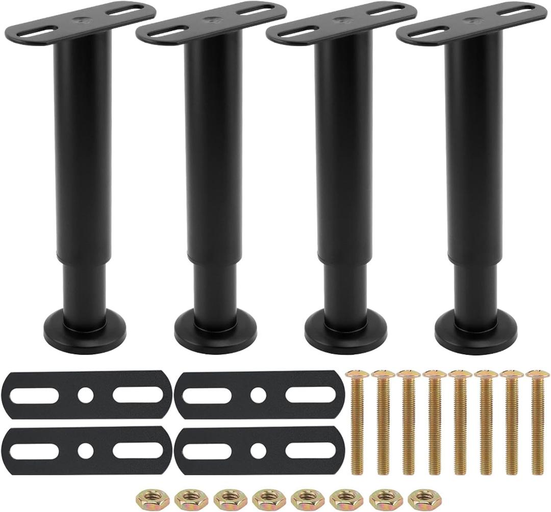 4pcs Adjustable Height Bed Support Legs 7.09-11.81inch, Bed Frame Center Support Legs for B-ed Frame, Heavy Duty Metal B-ed Replacement Leg