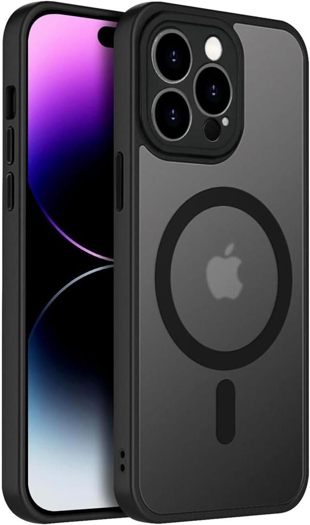 MOFT Snap Case MOVAS for iPhone 16 Pro Case, Compatible with MagSafe, Magnetic Premium Vegan Leather Phone Case with Smooth Feeling, Enduring Color Minimalist 6.3 inch Protective Case, Jet Black