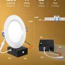 Sunco 12 Pack 6 Inch Ultra Thin LED Recessed Ceiling Lights Slim, Night Light, Baffle Trim, 2700K/3000K/4000K/5000K/6000K Selectable, Dimmable, 14W, Canless Wafer with Junction Box - ETL.