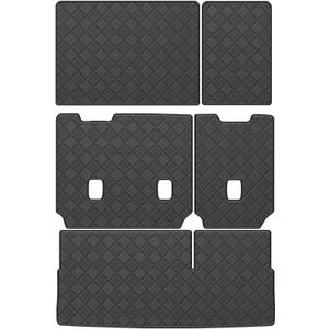 TTX LIGHTING Cargo Liner & Backrest Mat for Chevy Tahoe/GMC Yukon (Not for XL) 2015-2020 8 Seats with 2nd Row Bench Seats, 2nd & 3rd Row Back Seat Protector Leather Trunk Mat for Chevrolet Accessories (Black Diamond)