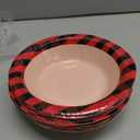 Jinei 24 Pcs Christmas Paper Bowls Bulk 7 Inch 16 oz Red and Black Buffalo Plaid Checkered Bowls Disposable Snack Dessert Salad Soup Serving Cups for Winter Holiday Xmas Party Favor Supplies