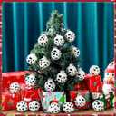 20 Pcs Cow Print Christmas Ornaments Western Cow Christmas Tree Decor Black and White Cowhide Ball Ornaments Farmhouse Country Xmas Hanging Decoration Shatterproof for Farm Rustic Holiday