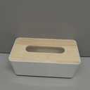 Wood Tissue Box Cover Gloves Box Holder Wooden Rectangular Tissue Box Holder for Storage on Bathroom Vanity, Countertop, Bedroom Dresser (Large(10.2 x 5.1 x 4.5))