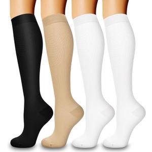4 Pairs Compression Socks for Women and Men-Circulation Best Support Socks for Running,Athletic,Cycling