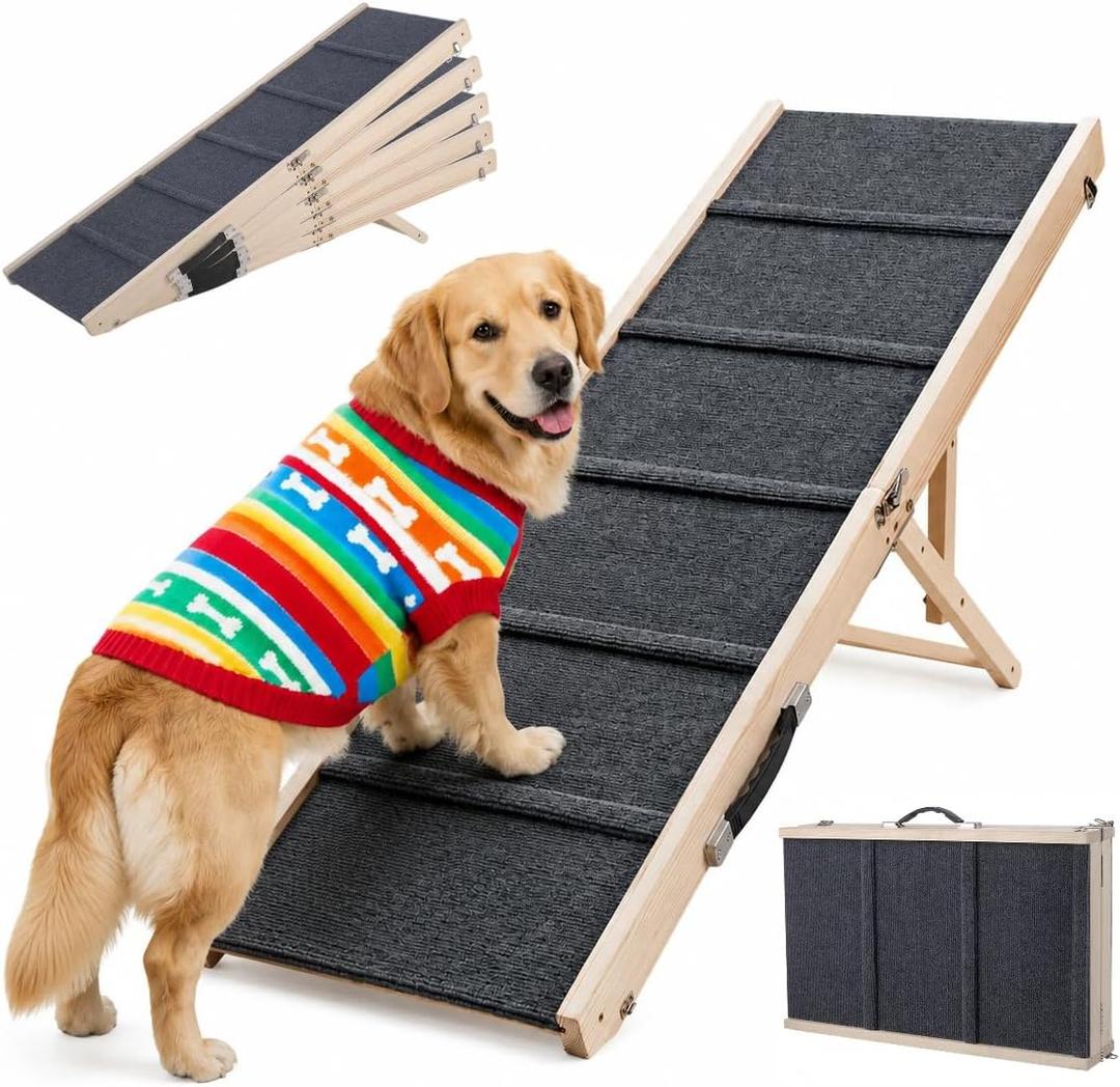 51.2" Long Dog Ramp for High Bed & Couch, Foldable Pet Ramp