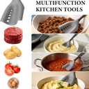Meat Chopper and Ground Beef Masher, Hamburger Chopper Tool, Heat Resistant Silicone Potato Masher, Non-Stick Safe Kitchen Utensil with Drain Holes, Dishwasher Safe