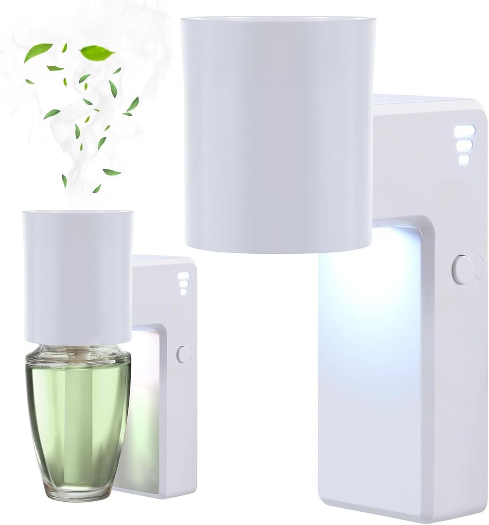 ROSSEX 2 PCS Wall Fragrance Plug in with Night Light and Oil Diffuser Plug with Upgraded Fragrance Concentration Control, Compatible with Bath and Body Works WallFower for Home, White