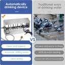 Automatic Chicken Waterer Stainless Steel Large Metal Chicken Waterer System Poultry Waterer Dispenser with Float Valve Kit Hose Accessories for Pigeon, Duck, Goose