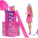 Barbie Rise & Surprise Doll & Accessories, Pet Birthday Series with 12 Surprises Including Slide & Color-Change Activity 
