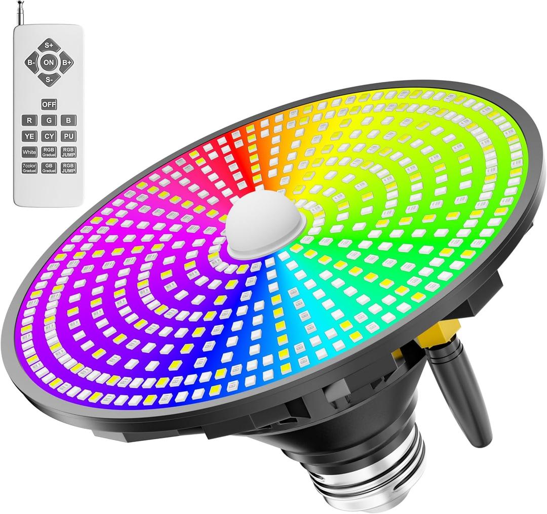 Smart Swimming Pool Light Bulb with Remote - RGBW LED for Inground & Above Ground Pools - 75W E26 Base, 12 Color Effects with Adjustable Speed/Brightness Control