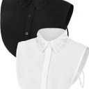 Bencailor 2 Pcs Rhinestone Fake Dickey Collar for Women False Half Shirt Blouse Detachable Collar (Plus Size)