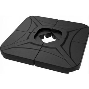 wikiwiki 230 Lbs Cantilever Offset Patio Umbrella Base, 4 PCS Weighted Umbrella Base for Outdoor Patio with Fill Spouts for Water or Sand, Square Compact Stand Plate Set, Black