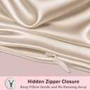 Mulberry Silk Pillow Cases with Zipper, Ultra Smooth Soft Breathable Cooling Pillow Cases for Hot Sleepers, Silk Satin Pillowcase for Hair and Skin, Gifts for Women (Champagne, Standard Size, 1 Pack) (Standard - 2026 Inch)