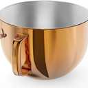 6QT Stainless Steel Mixer Bowl for Kitchenaid Stand Mixers, Kitchen Aid Mixing Bowl for 6QT Lift Mixer with Handle Copper