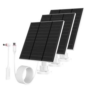 Solar Panels for Ring Camera Outdoor (New Generation) 5W 5V Solar Panel Charger with USB-C&Plug for Spotlight Cam Plus&Stick Up Cam Pro.Waterproof IP65 360°Adjustable 2M Cable (White, 3)