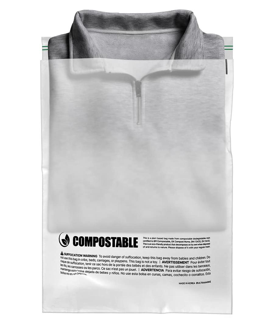 Eco Friendly Clear Poly Bags with Suffocation Warning - 10" x 13" (100 Count) - Strong Self Seal - Biodegradable Premium Frosted Bag for Packaging