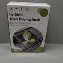 JASIWAY Dish Drying Rack in Sink, Expandable Stainless Steel Dish Drainers for Kitchen Counter, Dish Dryer Rack for Inside Sink, Over The Sink Dish Racks with Utensil Holder, Silver