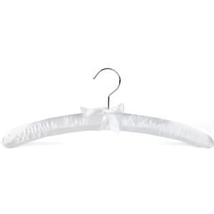 Amber Home 3 Pack Large White Satin Padded Hangers, 17" Non-Slip Cushioned Hangers for Sweaters, Silk Dress, Wedding Dress, Bridal Gown, Cashmere