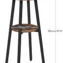 HOOBRO Bar Table, Round Pub Table, 2-Tier with Storage, 37.4" High Top for Small Spaces, with Top Particleboard for Kitchen, Easy to Assemble, Rustic Brown BF55BT01, 21.7"l X 21.7"w X 37.4"h