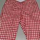 Milumia Women's Plaid Print Capri Leggings Low Waisted Split Hem Cropped Pants S