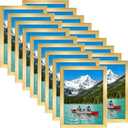 Giftgarden 5x7 Picture Frame Set of 18, Lightweight 5 by 7 Frames Bulk for Gallery Wall Photo Hanging and Tabletop Display, Gold