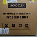Noooza 2ft x 2ft Drop Ceiling TilesSmooth White PVC Ceiling Panel 24 x 24in. Waterproof, Washable and Fire-Rated - Reusable - High-Grade PVC to Prevent Breakage-Package of 12 Tiles