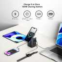 105W Charging StationMagSafe Compatible,6-in-1 Charging Dock,Gan Retractable Charger with Dual 65W Cables,USB-C Fast Charging for iPhone, AirPods,Tablets.