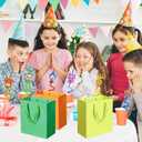 Pikalon 8 pcs Neon Gift Bags with Handles, Large 9.84"x4.33"x14.17" Bright Color Gift Wrap Paper Bag Party Favor Bag Boutique Retail Bags for Wedding Birthday Baby Shower Wedding Welcome Party Supplies (Pink+Yellow+Orange+Green, 9.84x4.33x14.17 Inches)