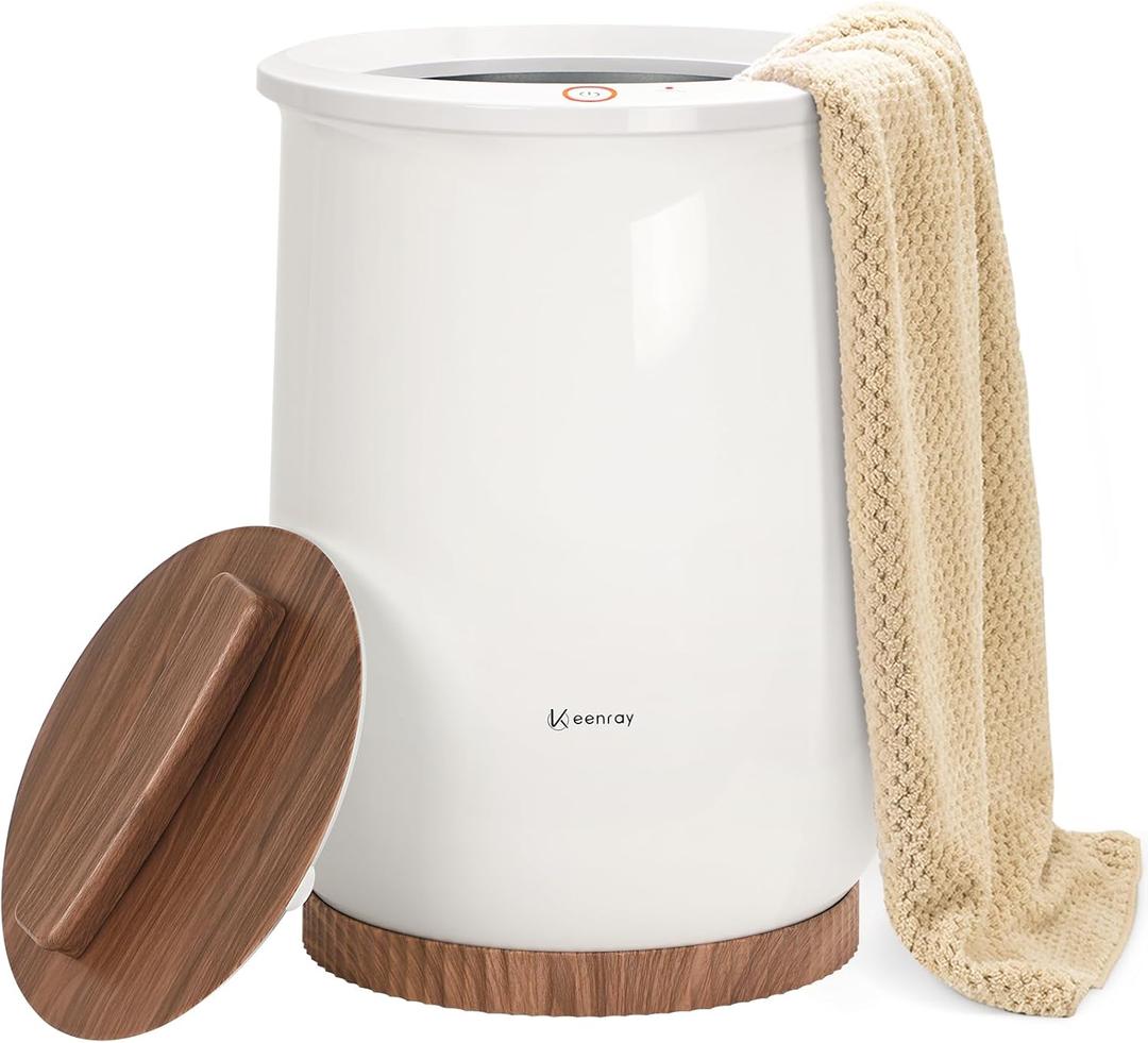 Keenray Towel Warmer, Luxury Towel Warmer Bucket, Large Towel Warmers for Bathroom, Auto Shut Off, Fits Up to Two 40"X70" Oversized Towels, Bathrobes, Blankets, PJ's and More, CL1(Brown) (21L)