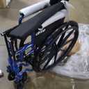 Drive Medical Blue Streak Lightweight Wheelchair with Swing-Away Footrests and Flip-Back Arms, Portable Folding Wheelchair for Adults and Seniors, 18 Inch Seat