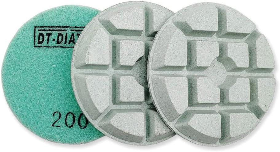 DT-DIATOOL Concrete Polishing Pads 3 inch/80mm for Concrete, Cement and Terrazzo Floors Processing, Repairing and Renovating, Dry or Wet Use Diamond Grinding Pads Grit 200 3pcs DT-DIATOOL Concrete Polishing Pads 3 inch/80mm for Concrete, Cement and Terrazzo Floors Processing, Repairing and Renovating, Dry or Wet Use Diamond Grinding Pads Grit 200 3pcs