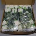 Luyue 40PCS White Roses Artificial Flowers - Long Stem Fake Roses Bouquet Silk White Flowers Artificial Rose for Wedding Centerpiece Home Decor & Valentines Floral Arrangement