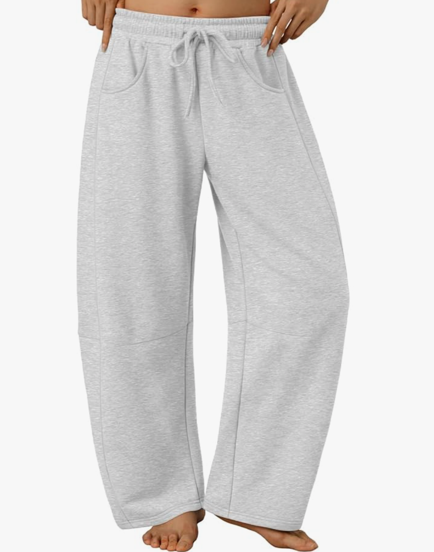 Trendy Queen Barrel Sweatpants Womens Wide Leg Pants Baggy Palazzo Lounge Comfy Flowy Pants Teen Girls Fall Clothes Outfits M