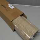 6 Set Beige Placemats, Gold Napkin Rings with Dinner Napkins Cloth, Heat Resistant Non-Slip Place Mats for Dining Table, Washable Durable PVC Vinyl Woven Table Mats for Plates Wedding