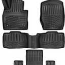 RizLiner Ford Explorer 2020-2026 6 Seats Floor Mats Custom Fit Rubber 3D Car Mats Laser Measured 1st & 2nd & 3rd Row Floor Liners All Weather Waterproof Odorless Non-Slip (Front & Rear)