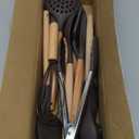 MIBOTE 17 Pcs Silicone Cooking Kitchen Utensils Set with Holder, Wooden Handles BPA Free Silicone Turner Tongs Spatula Spoon Kitchen Gadgets Utensil Set for Nonstick Cookware (Blue)